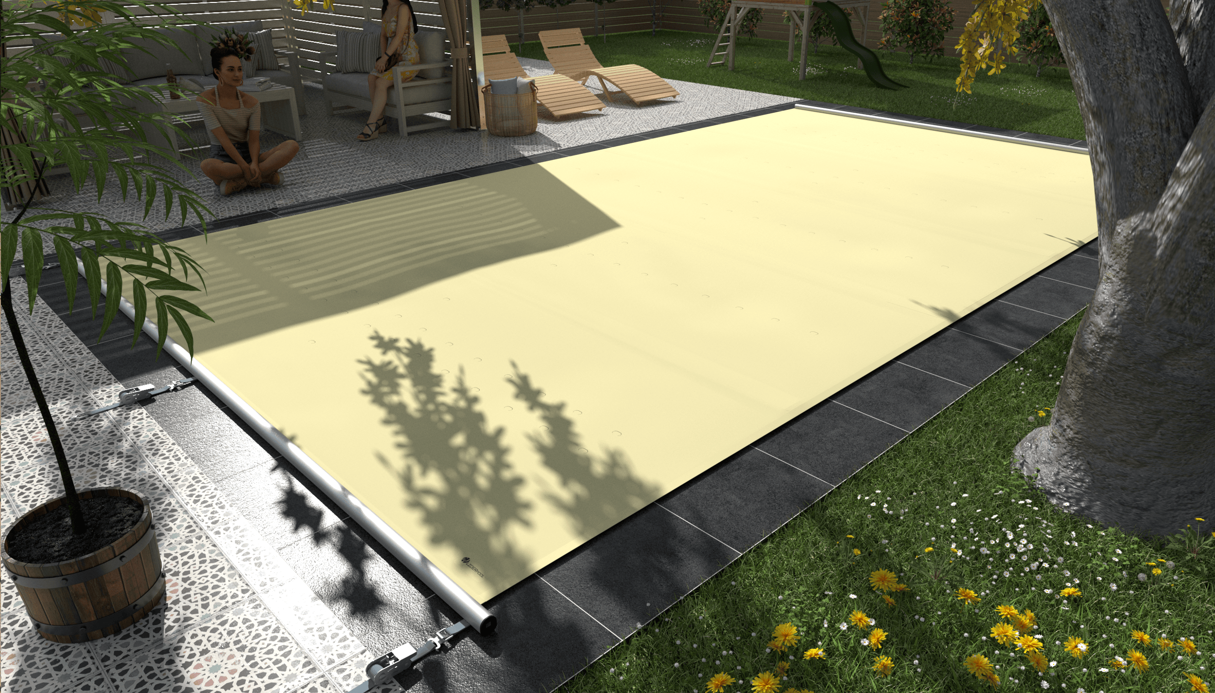 Extra-Top / Extra-Top Keder safety pool cover, cover made to measure for the pool